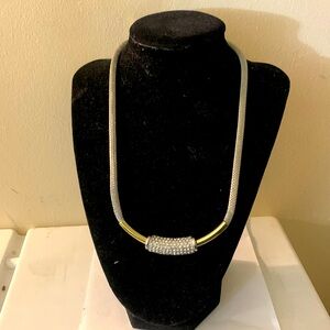 Talbots necklace rhinestones silver 16 inches